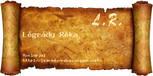 Légrády Réka névjegykártya